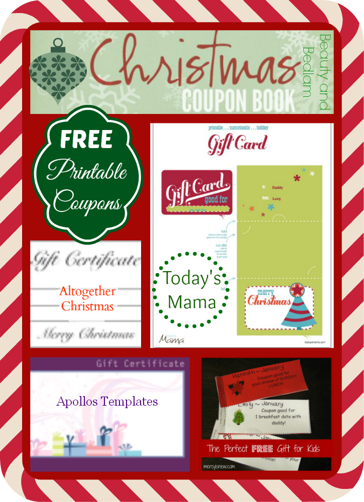 Christmas Printable Gift Certificates Roundup Blessed Beyond A Doubt