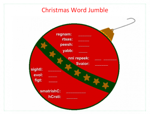 Free Christmas Word Jumbles Printables - Blessed Beyond A Doubt