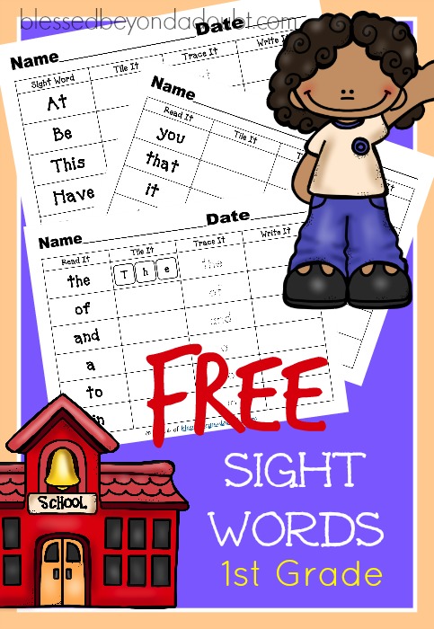 free printable sight words worksheets 1st grade