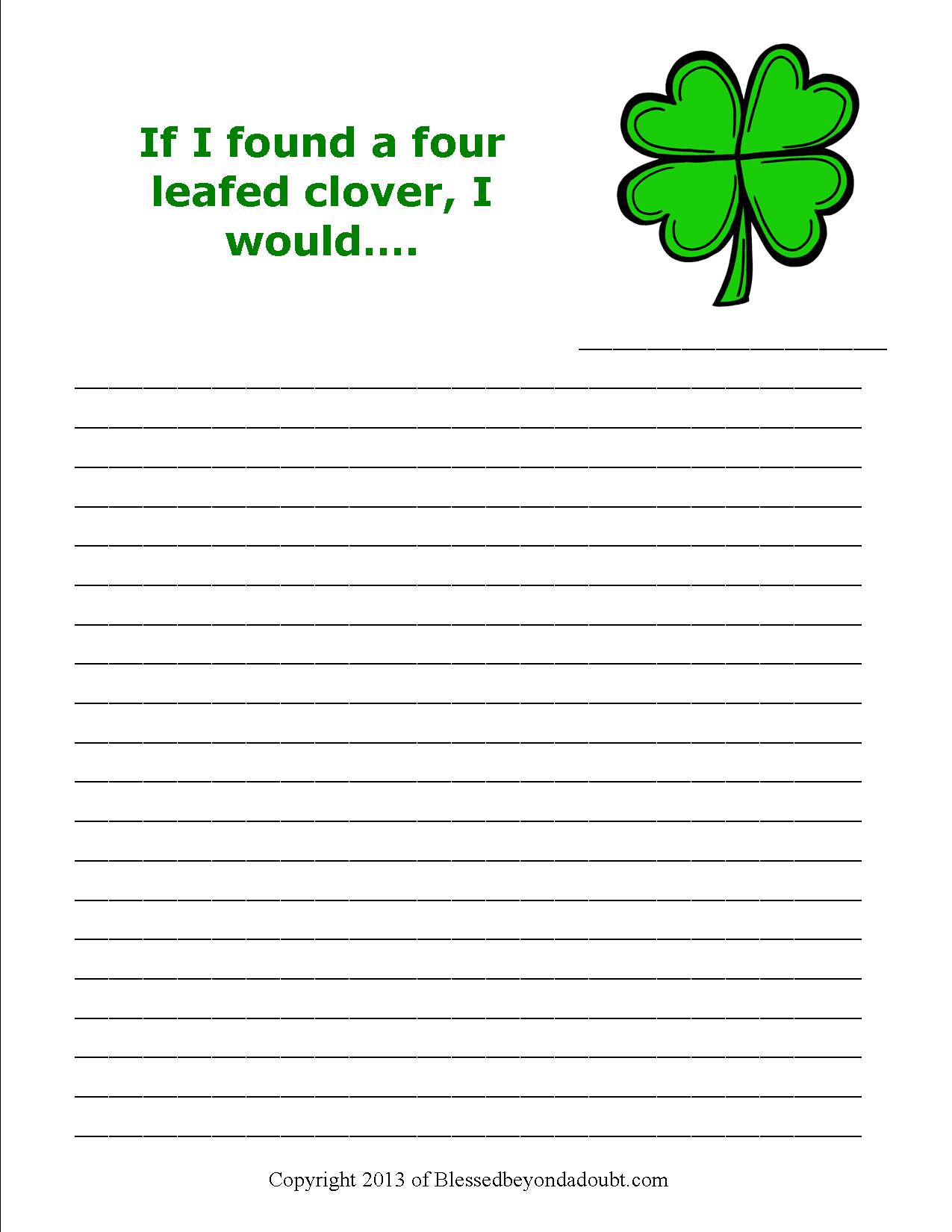 FREE St Patrick s Day Writing Prompts Super CUTE 