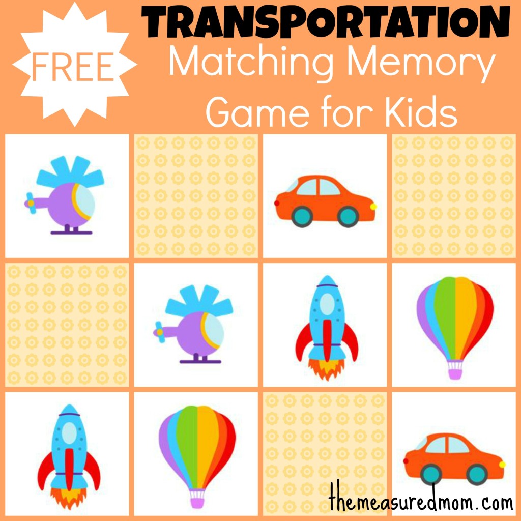 FREE Transportation Memory Game! - Blessed Beyond A Doubt