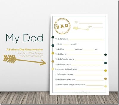 FREE Printable Questionaire For Dad's! - Blessed Beyond A Doubt