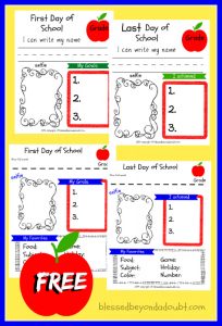 FREE First and Last Day of School Printables! - Blessed Beyond A Doubt