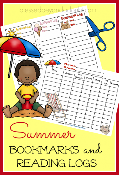 FREE Summer Bookmarks and Reading Logs|Print them!