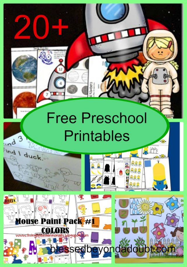 20+ Free Educational Printables for Preschoolers - Blessed Beyond A Doubt