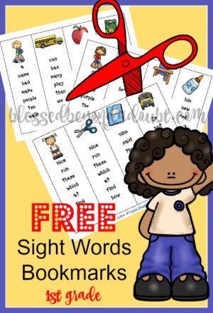 FREE First Grade Sight Words Bookmarks - Blessed Beyond A Doubt