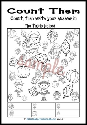 FREE Count and Graph Worksheets - Thanksgiving Edition - Blessed Beyond ...