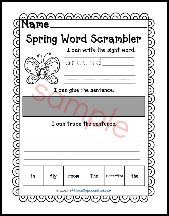 FREE Sight Word Activities with Sight Word Printable - Blessed Beyond A ...