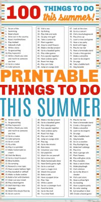 100 Things To Do This Summer - Blessed Beyond A Doubt