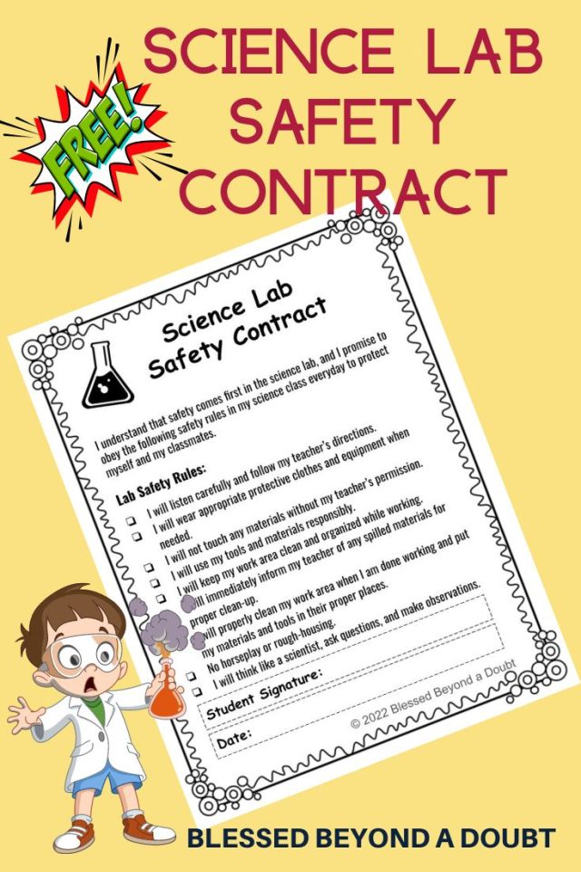 FREE Science Lab Safety Contract - Blessed Beyond A Doubt